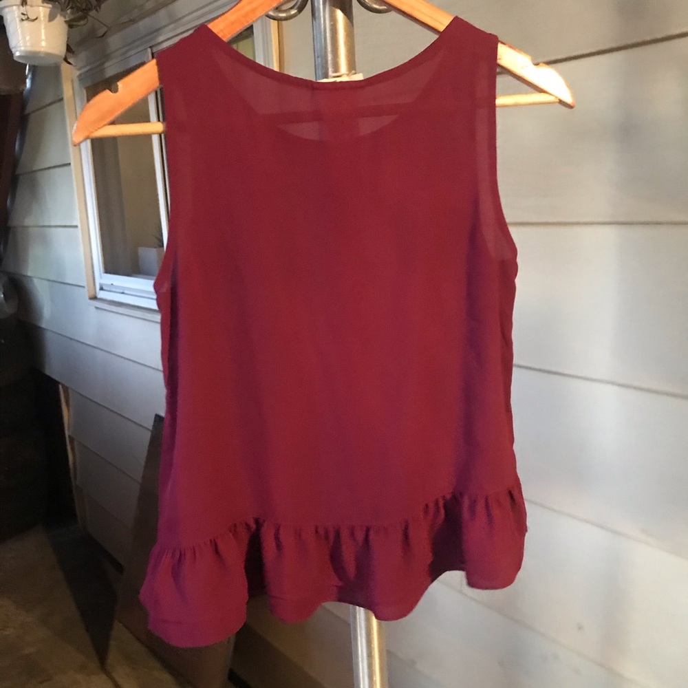 DARK PINK Ruffle Top - Picture 2 of 4